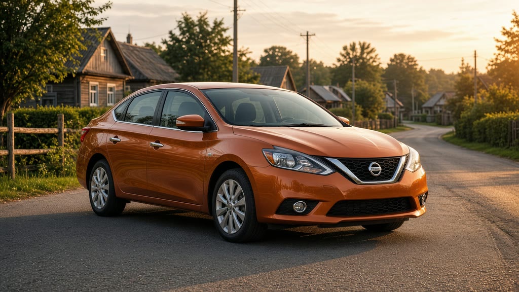 Nissan Sylphy на деревенской улице — заказ авто из Китая Nissan Sylphy на ухоженной деревенской улице — заказ авто из Китая