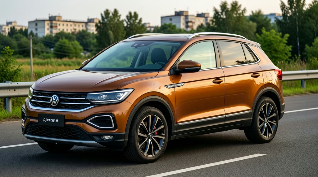 Автомобиль Volkswagen T-Cross — заводской экстерьер Автомобиль Volkswagen T-Cross — заводской экстерьер