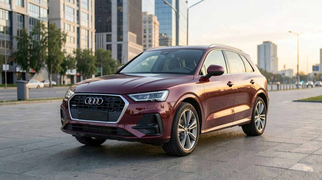 Бордовый Audi Q3 Sportback у городской набережной — авто из Китая под заказ