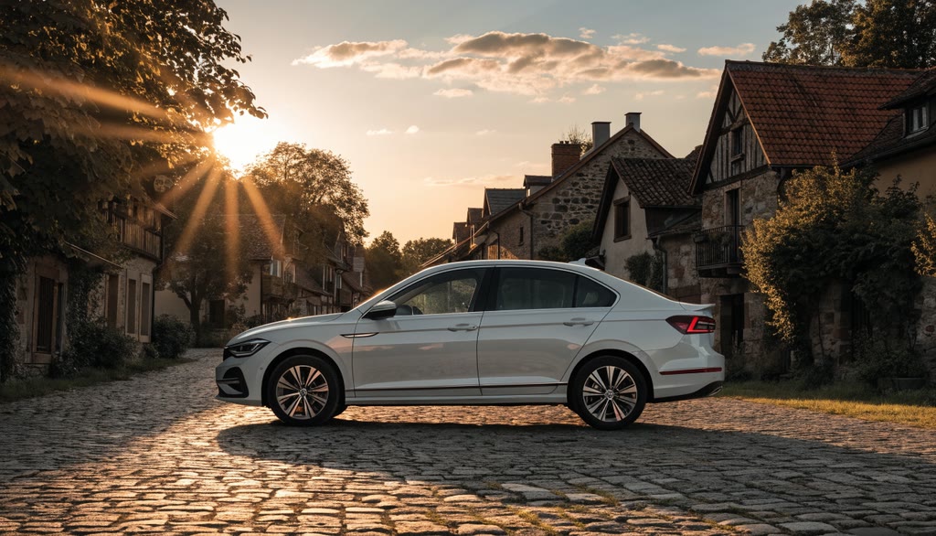 Volkswagen Sagitar на деревенской улице — авто из Китая под заказ Жемчужно-белый Volkswagen Sagitar на деревенской улице — авто из Китая под заказ