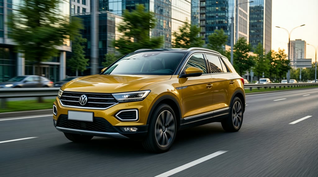 Volkswagen T-Roc в движении после заказа